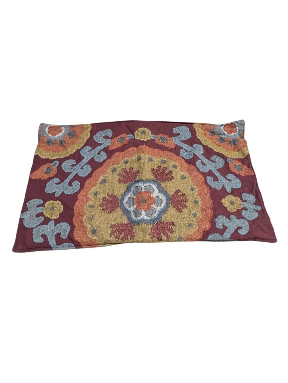 Pottery Barn Houston Suzani Lumbar Pillow Cover Sham Cotton Linen 15x26